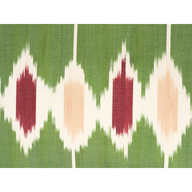Textile Green Handmade Ikat Pillow Cover For Sale - Image 7 of 7