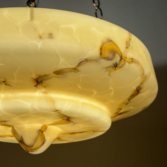 Art Deco Yellow Glass Pendant Lamp, 1930s For Sale - Image 17 of 18