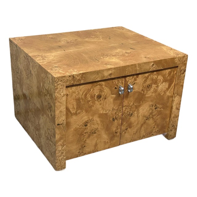 Post Modern Burl Wood Side Table For Sale