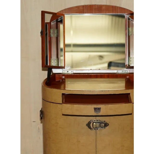 Starbay Marie Galante Makeup Travel Luggage Dressing Table & Brown Leather Chair For Sale - Image 14 of 18