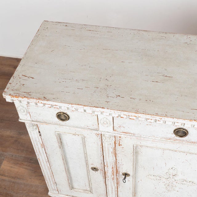 Late 19th Century 19th Century Swedish Gustavian Gray Painted Buffet Sideboard For Sale - Image 5 of 16