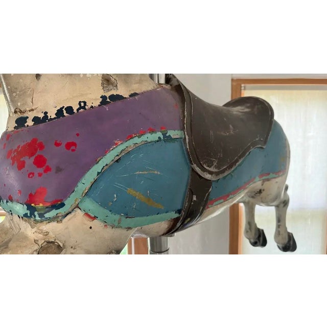 Shabby Chic Carousel Horse 1950’s Aluminum For Sale - Image 3 of 5