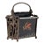 Antique 1920s Art Deco Magazine Rack W/ Constructivist Style Geometric Motif & Ornate Cast Iron Gazelle End Panels For Sale