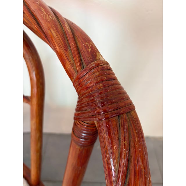 Wood Twisted Rattan Armchairs, 1970s, Set of 2 For Sale - Image 7 of 14
