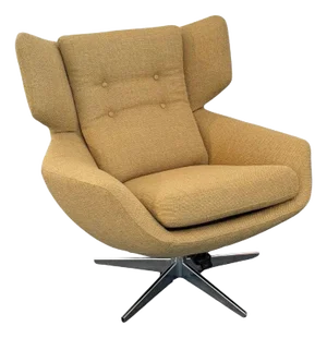 1960s Scandinavian Modern Wingback Egg Swivel Lounge Chair