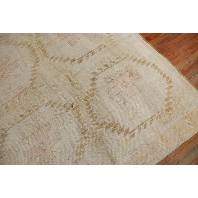 Textile Vintage Zabihi Collection Geometric Room Square Size Turkish Rug - 9'7" x 10' For Sale - Image 7 of 9