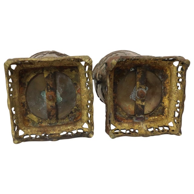 Japanese Meiji Bronze Phoenix Vases, 1890s, Set of 2 For Sale - Image 13 of 18