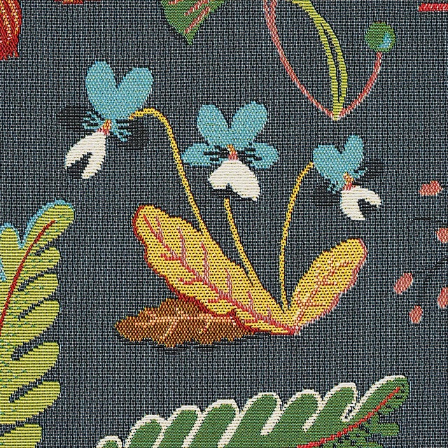 Schumacher Sample - Schumacher Botanica Indoor/Outdoor Fabric in Charcoal For Sale - Image 4 of 5