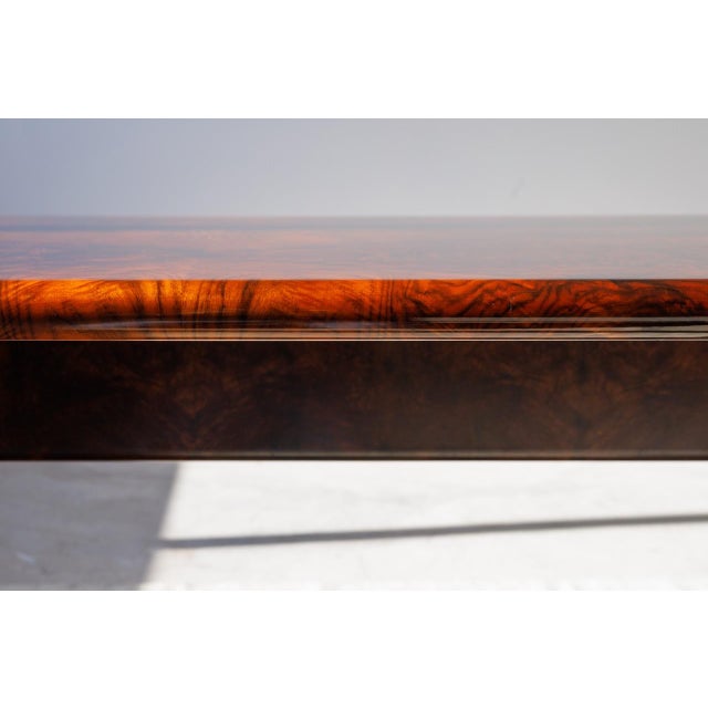 Wood Burlwood Executive Desk, 1980s For Sale - Image 7 of 9