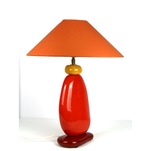 Maroon Pebble Lamp by François Chatain, 1980 For Sale - Image 8 of 13