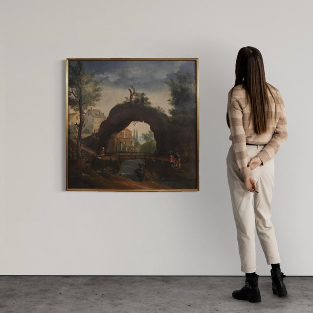 French Artist, Landscape, 1780, Oil on Canvas For Sale - Image 12 of 16