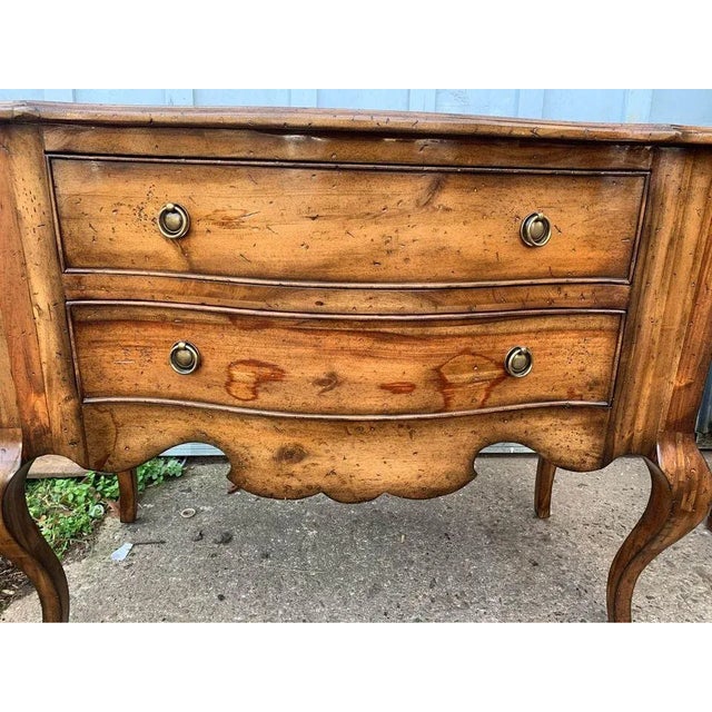 Mid 20th Century French Provincial Style Fruitwood Two Drawer Commode For Sale - Image 9 of 13
