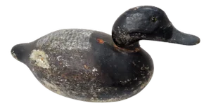 Antique Hand Carved & Painted Wood Duck Decoy From Maine