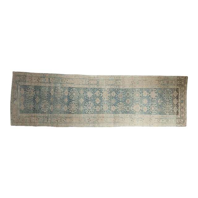 Vintage Distressed Bijar Rug Runner - 3'7" x 11'9" For Sale