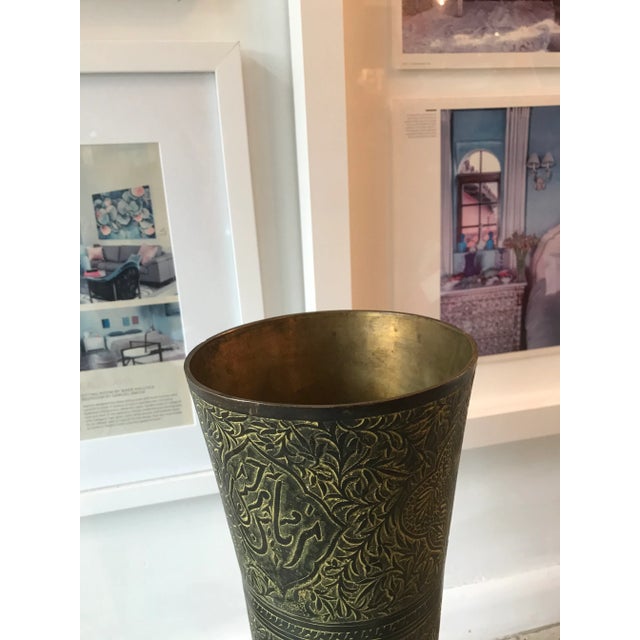 Metal Conical Incised Metal Vessel For Sale - Image 7 of 8