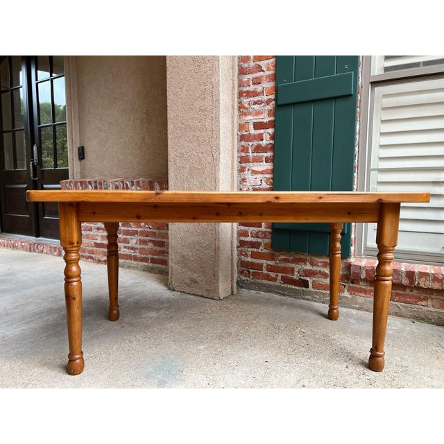 Vintage English Pine Farmhouse Dining Table Country Kitchen Island For Sale - Image 4 of 18