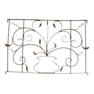 Antique French Metal Gate Fence Wall Art