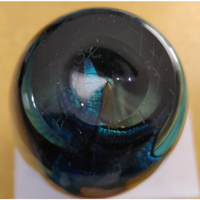 Glass 1995 Signed Randy Strong Dichroic Art Glass Vase For Sale - Image 7 of 7