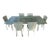 1990s Contemporary Style Glass Table With Six Arper Italy Leather Chairs - Set of 7 For Sale