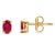 Contemporary 14K Gold Oval Cut Gemstone Birthstone 5x3 mm Stud Earrings For Sale - Image 3 of 6