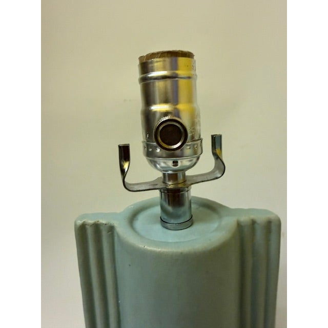 Vintage Art Deco Style Mint Green Ceramic Table Lamp Base – 11.5" For Sale - Image 4 of 16
