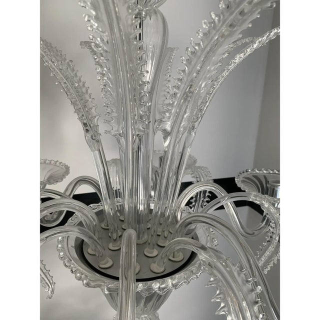 Contemporary Transparent Murano-Style Venetian Glass Chandelier by Simoeng For Sale - Image 3 of 14