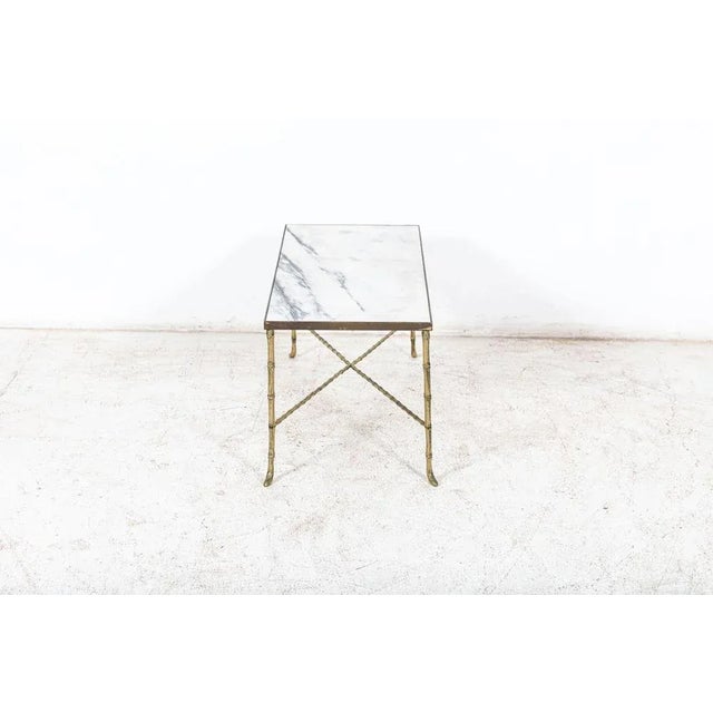 Brass Faux Bamboo Coffee Table For Sale - Image 12 of 14