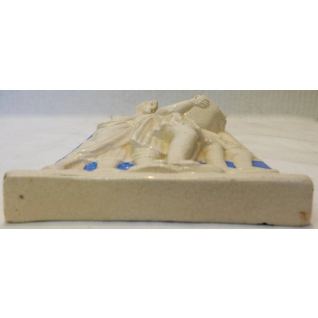 1900 - 1909 Neoclassical Italian Della Robbia Ceramic Wall Hanging in High Relief For Sale - Image 5 of 11
