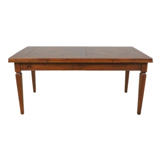 Italian Continental Style Inlaid Draw Leaf Dining Room Table For Sale