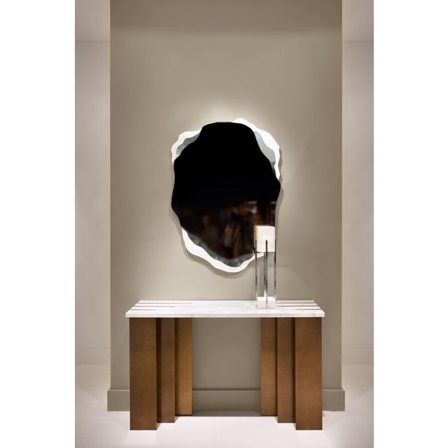 Arizona Mirror in Estremoz Marble and Nickel by InsidherLand For Sale - Image 4 of 6