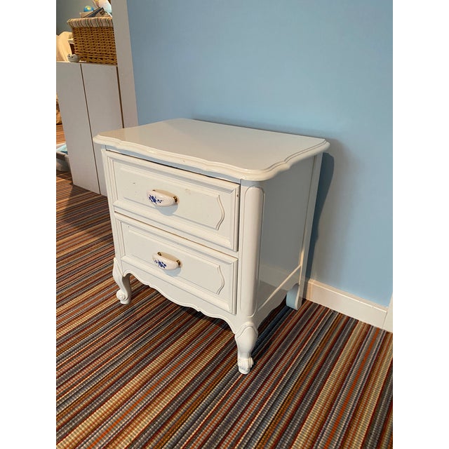 Vintage Bedroom Furniture 1950s White Nightstand For Sale - Image 6 of 7