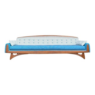 Adrian Pearsall Gondola Teal Sofa For Sale