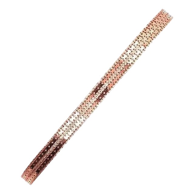 14 Karat Rose Gold Fancy Link Bracelet, Italian For Sale