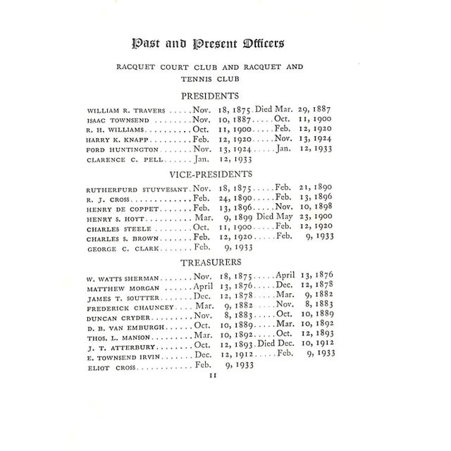 "Racquet and Tennis Club Book for 1933" For Sale In New York - Image 6 of 13