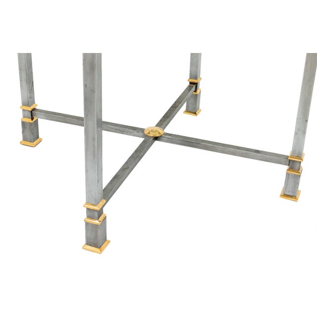 Gilt Metal and Glass Dining Table, 1970s For Sale - Image 6 of 8