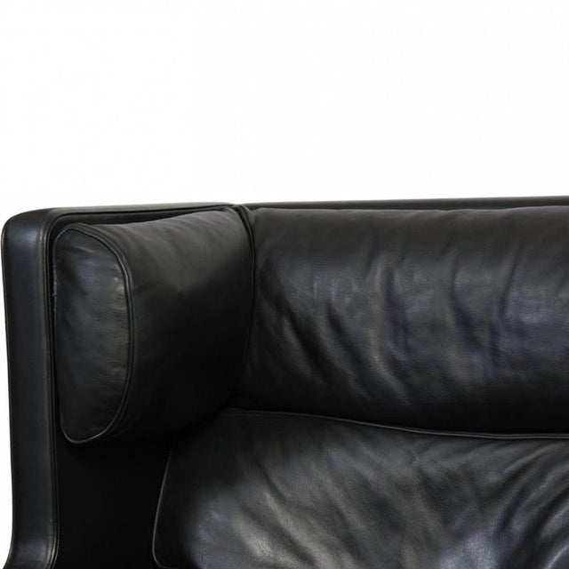 Kupe 2-Seater Sofa in Black Leather by Børge Mogensen, 1980s For Sale - Image 4 of 18