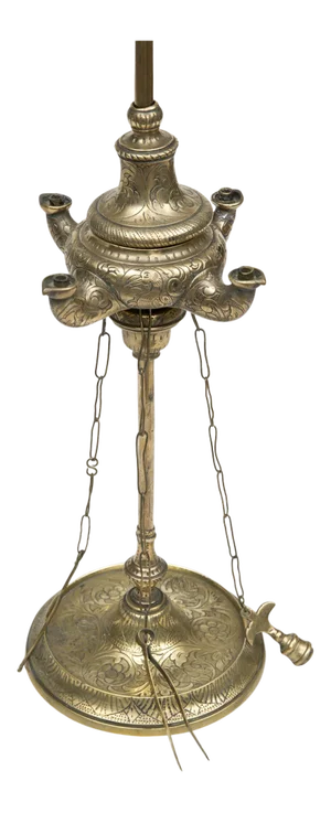Brass Lucerne Oil Lamp, Circa 1850