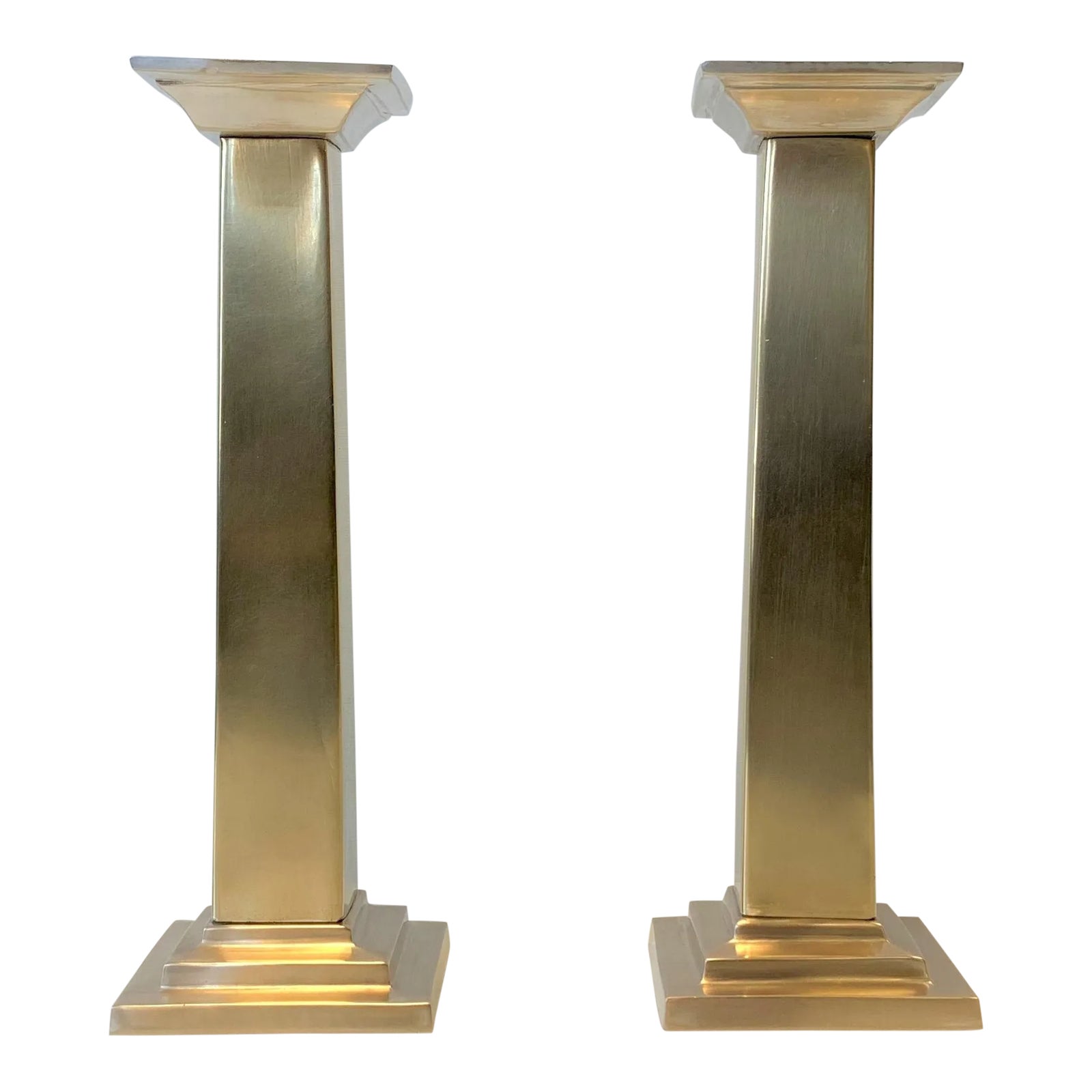 1980s Neoclassic Column Candlesticks - a Pair | Chairish