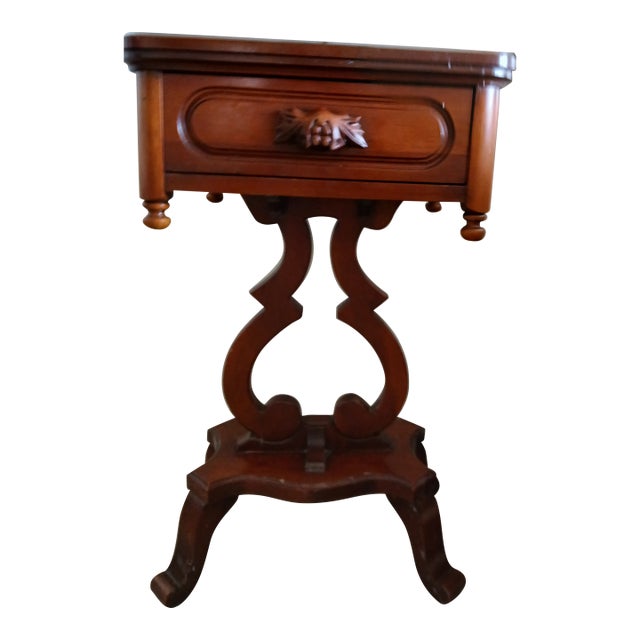 Cherry Wood Nightstand - Davis Cabnet Co, 1950's For Sale