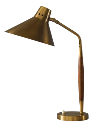 Midcentury Swedish Table Lamp in Perforated Brass, 1940s