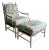 Vintage Coastal Palm Beach Lounge Chair & Ottoman in Custom Tropical Upholstery For Sale