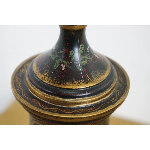 Late 20th Century Chelsea House Neoclassical Black Tole Painted Trophy Urn Table Lamps 32" - a Pair For Sale - Image 13 of 16