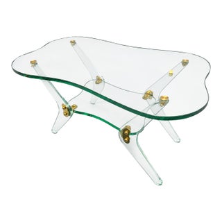 Luigi Brusotti Sculptural Glass Coffee Table, Italy, 1970s For Sale