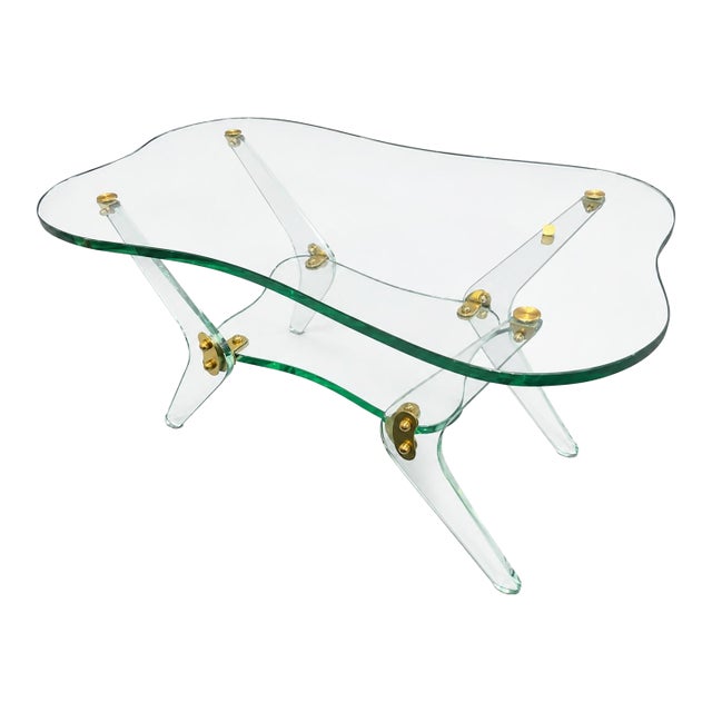 Luigi Brusotti Sculptural Glass Coffee Table, Italy, 1970s For Sale