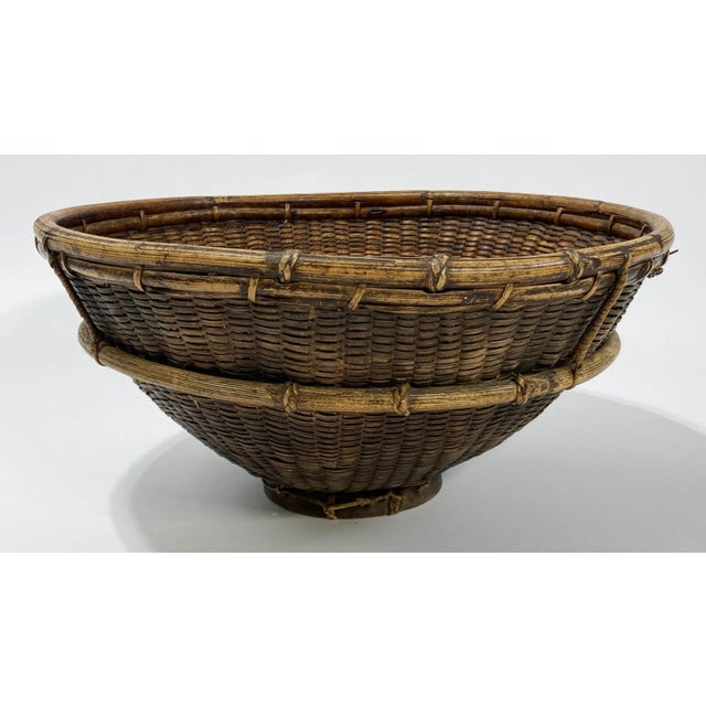 Large Woven Rice Basket For Sale - Image 4 of 8