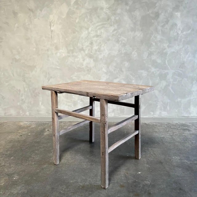 Elm Wood Console Table For Sale - Image 4 of 9