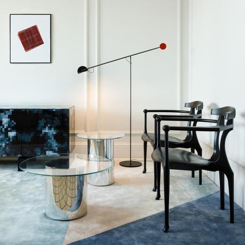 Mid-Century Modern Black Gaulino Spanish Easy Chairs by Oscar Tusquets, 2010, Set of 6 For Sale - Image 9 of 10