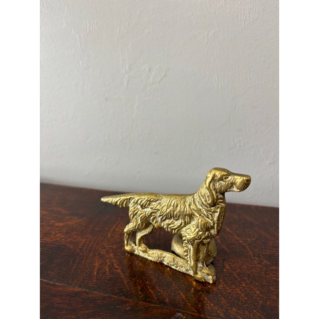 English Vintage English Brass Hunting Dog Pipe Rest For Sale - Image 3 of 6