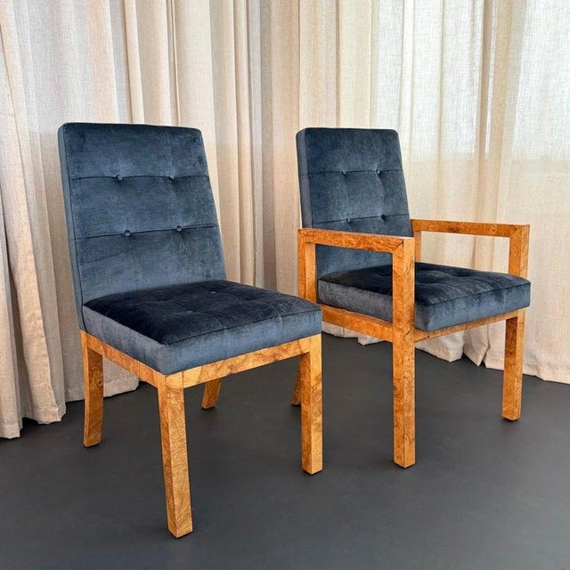 1970s Modernist Extension Burl Dining Set by Milo Baughman for Thayer Coggin For Sale - Image 13 of 15