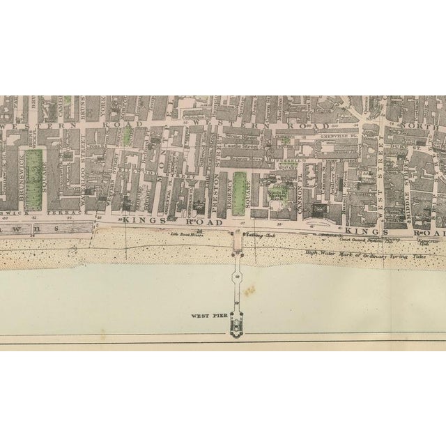 Black Decorative Map of Brighton Seafront, 1885 For Sale - Image 8 of 9